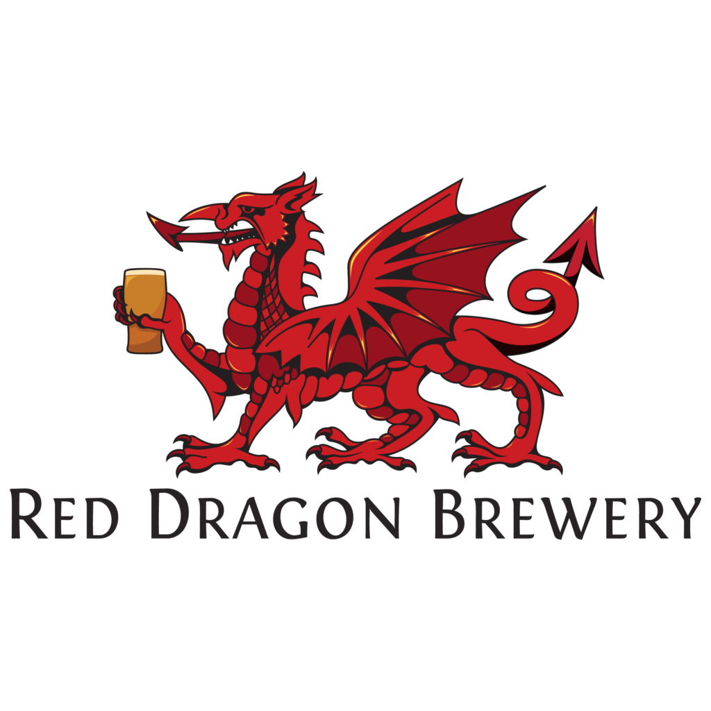 Red Dragon Brewery Logo on White Background. 